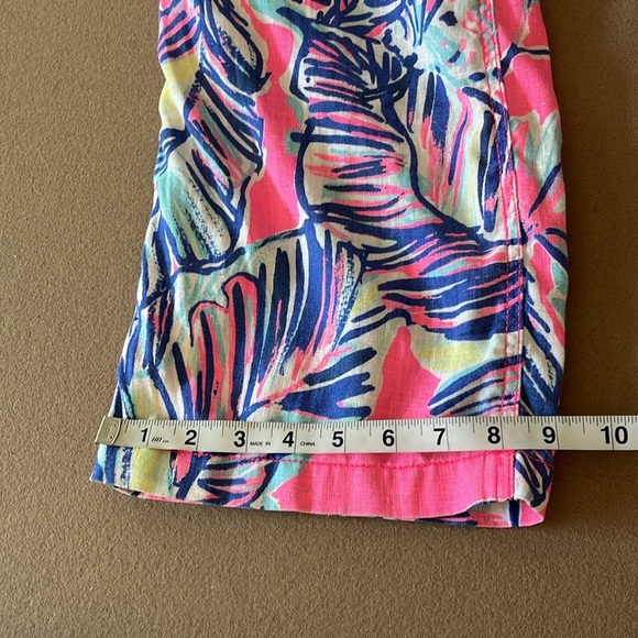 LILLY PULITZER Linen Galley Pants - Tiki Pink Cabana Crazed - 6 - Picture 8 of 13
